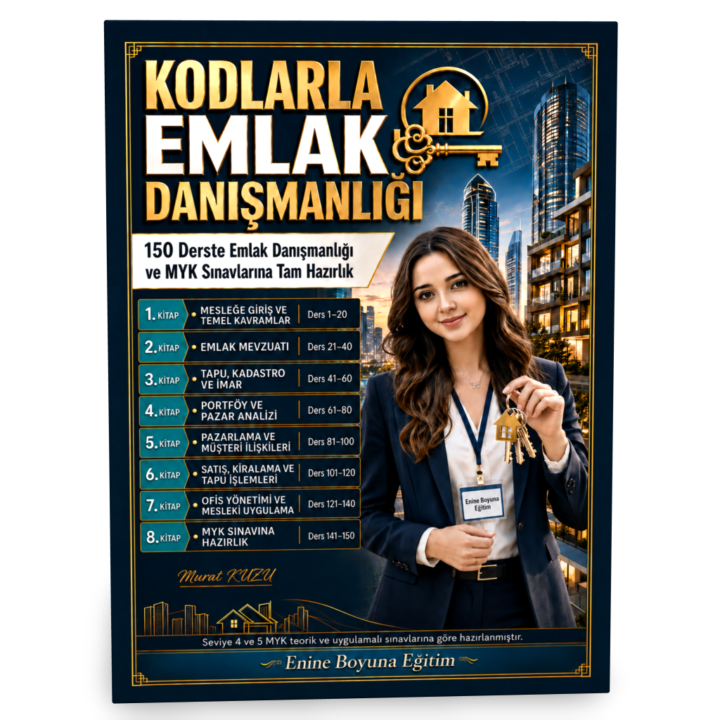 KODLARLA EMLAK DANIŞMANLIĞI – 150 DERSTE SEVİYE 4 VE SEVİYE 5 MYK SINAVLARINA TAM HAZIRLIK SETİ