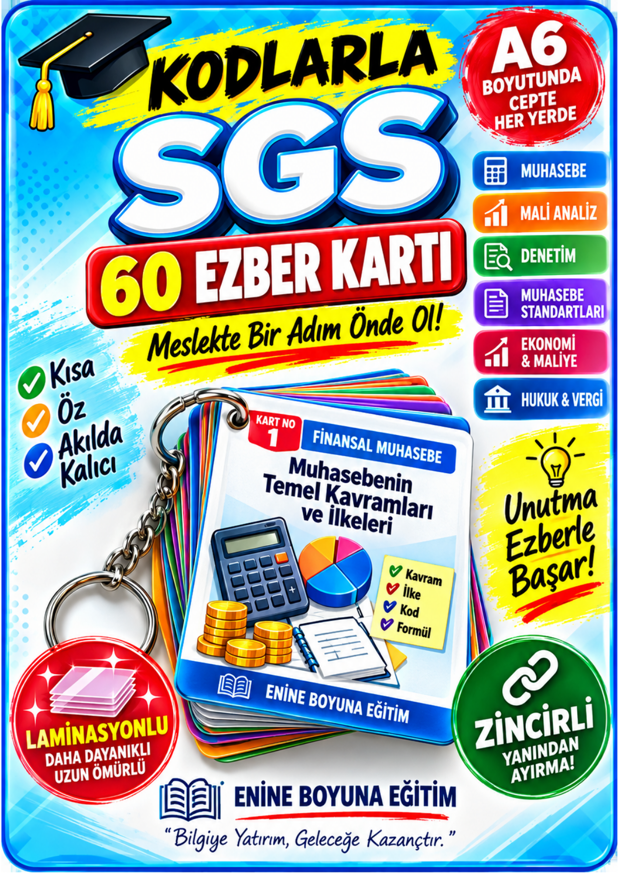 KODLARLA SGS — 60 ZİNCİRLİ & LAMİNASYONLU EZBER KARTI
