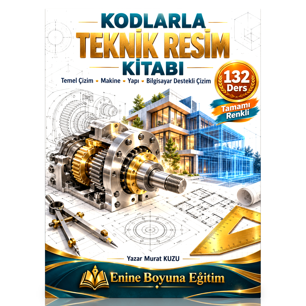 Kodlarla Teknik Resim Kitabı – 132 Ders, Tamamı Renkli | 