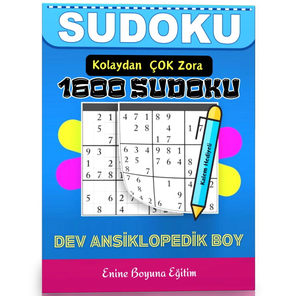 Kolaydan Çok Zora 1600 Sudoku Kitabı  (Kalem Hediyeli)