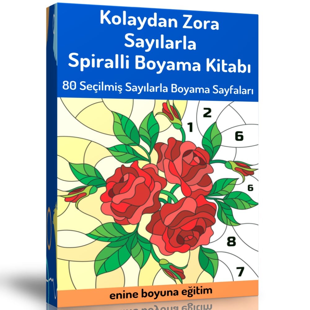 Kolaydan Zora Sayılarla Spiralli Boyama Kitabı