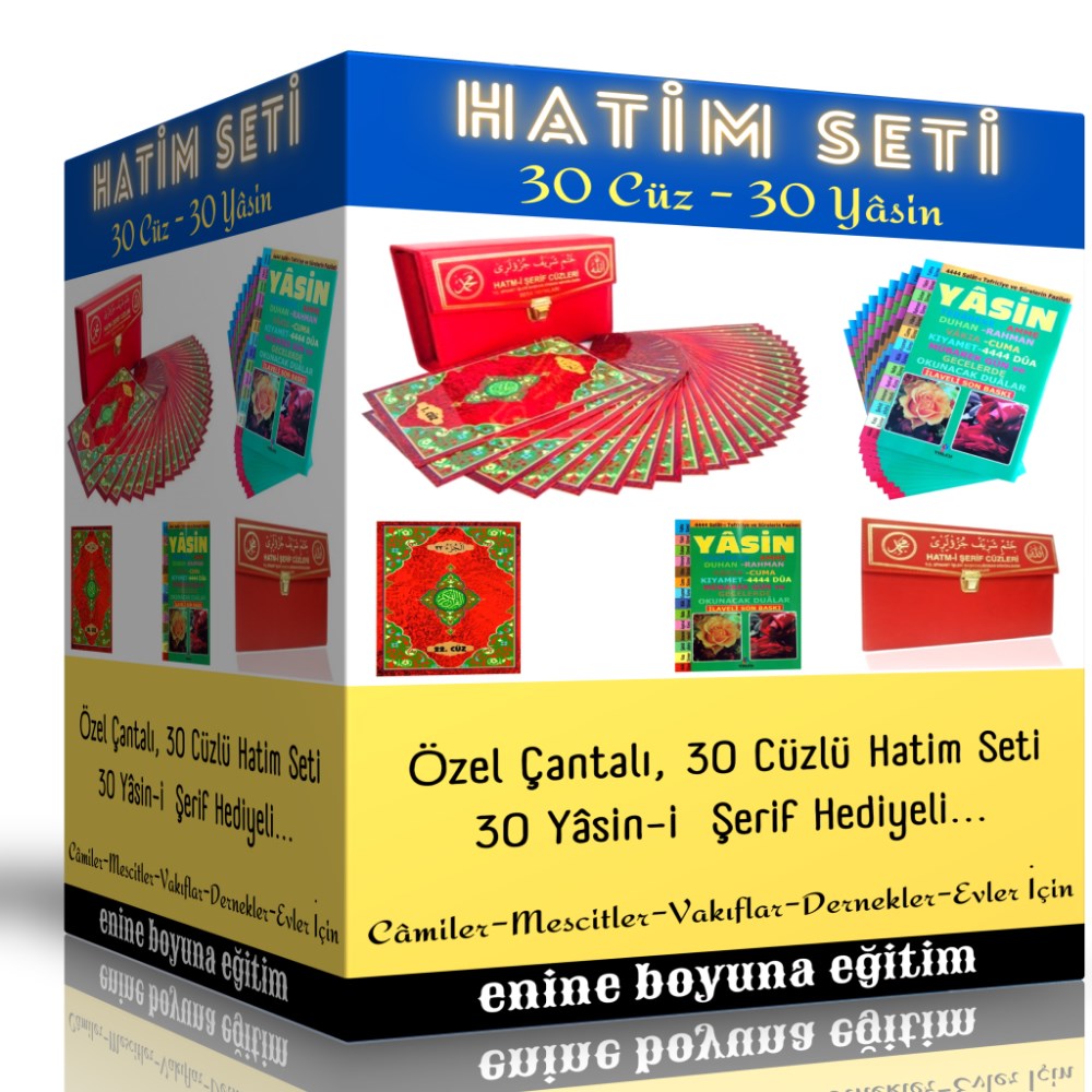 Lüx Çantalı Orta Boy Hatim Seti (30 Cüz-30 Yâsin)