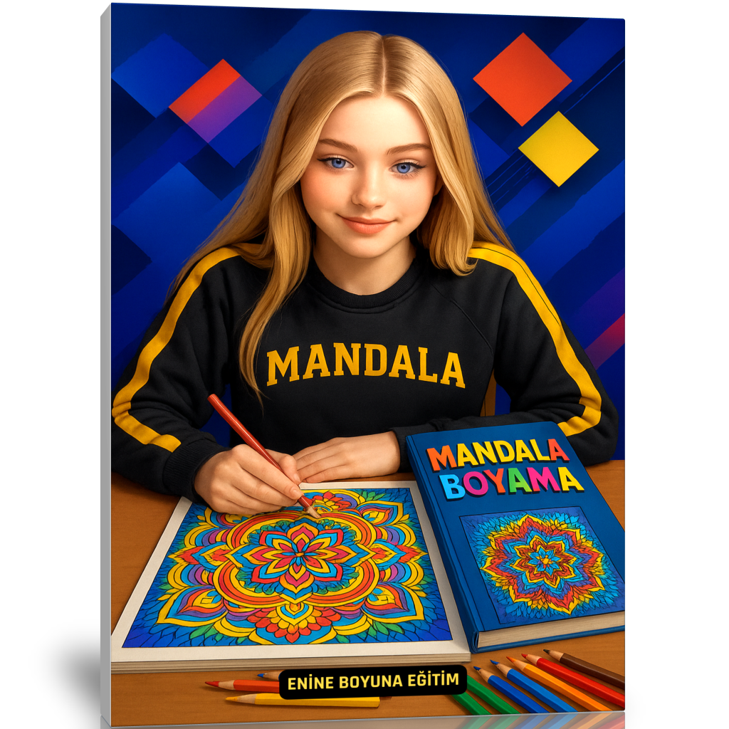 Mandala Boyama Kitabı (Spiralli – Arkası Boş Bırakılmıştır)
