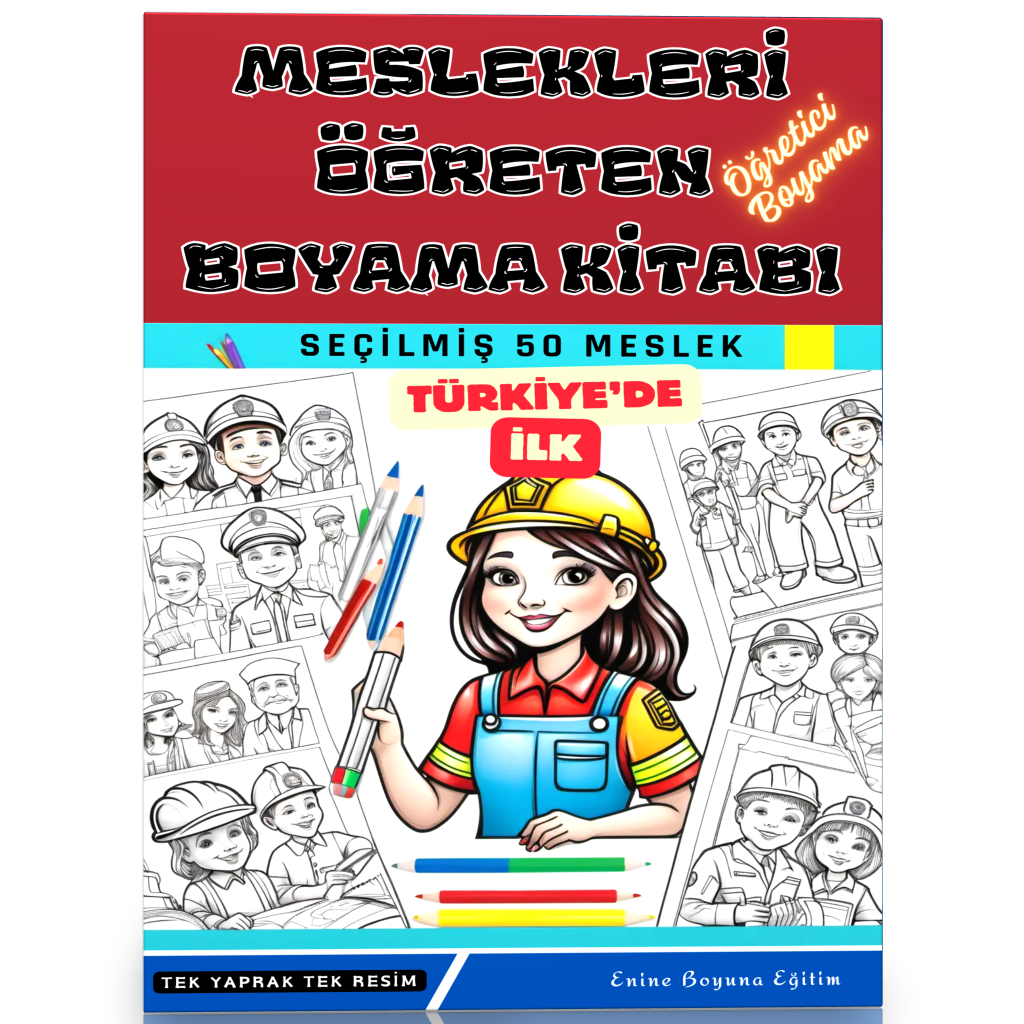 Meslekleri Öğreten Boyama Kitabı (50 Süper Meslek)