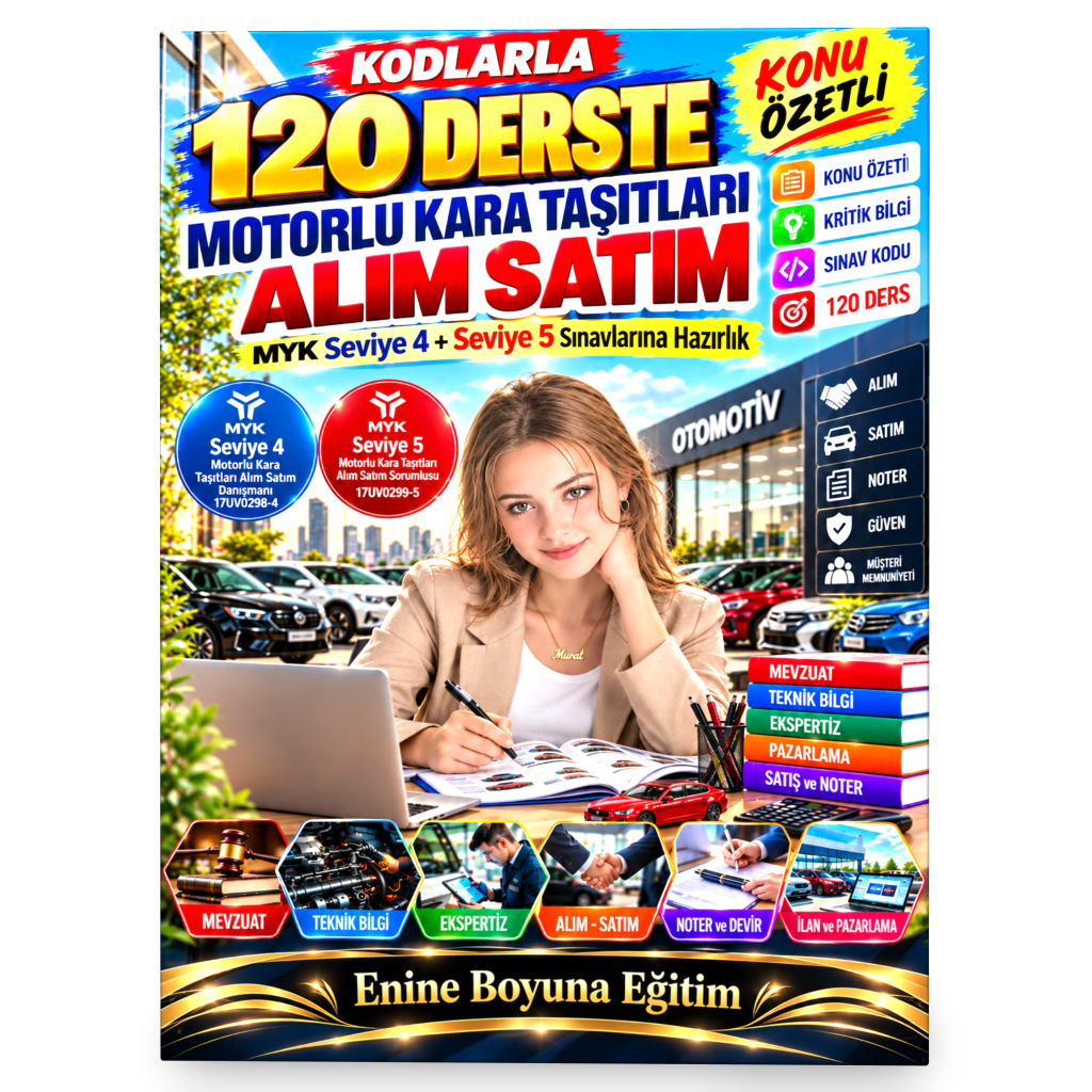 MOTORLU KARA TAŞITLARI ALIM SATIM MYK SEVİYE 4 VE SEVİYE 5 SINAVLARINA HAZIRLIK