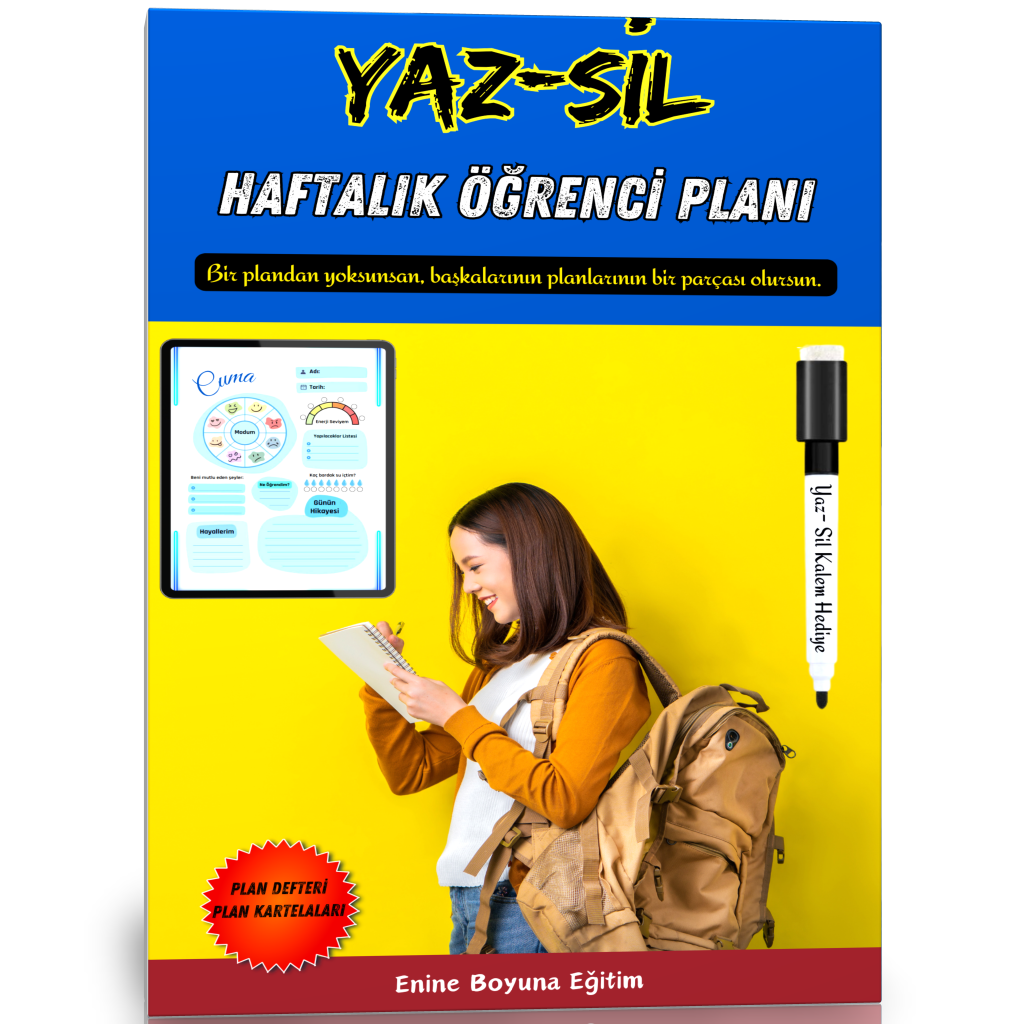 Öğrenci Plan Defteri YAZ-SİL (Günlük-Haftalık)