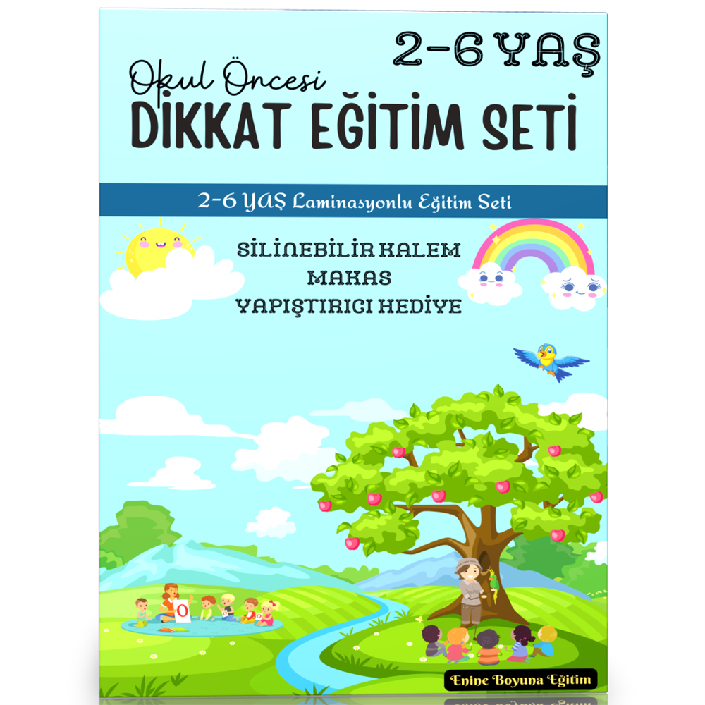 Okul Öncesi 2-6 Yaş Dikkat Eğitim Seti (Laminasyonlu Eğitim Seti)