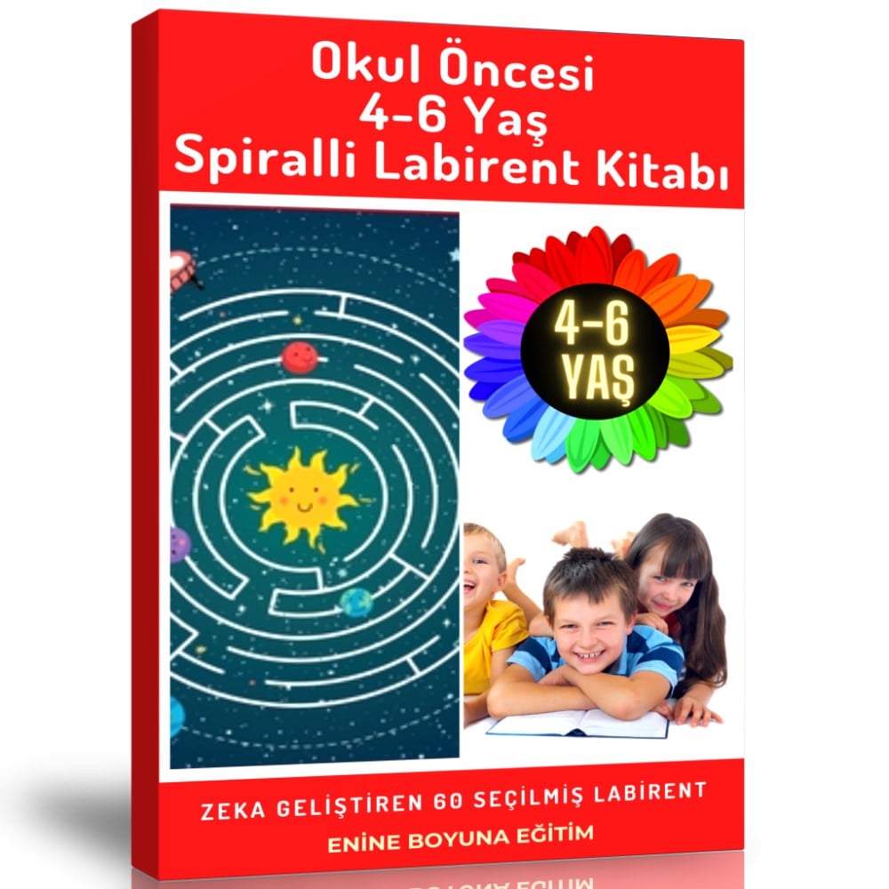 Okul Öncesi 4-6 Yaş Labirent Kitabı (Spiralli Labirent Kitabı)