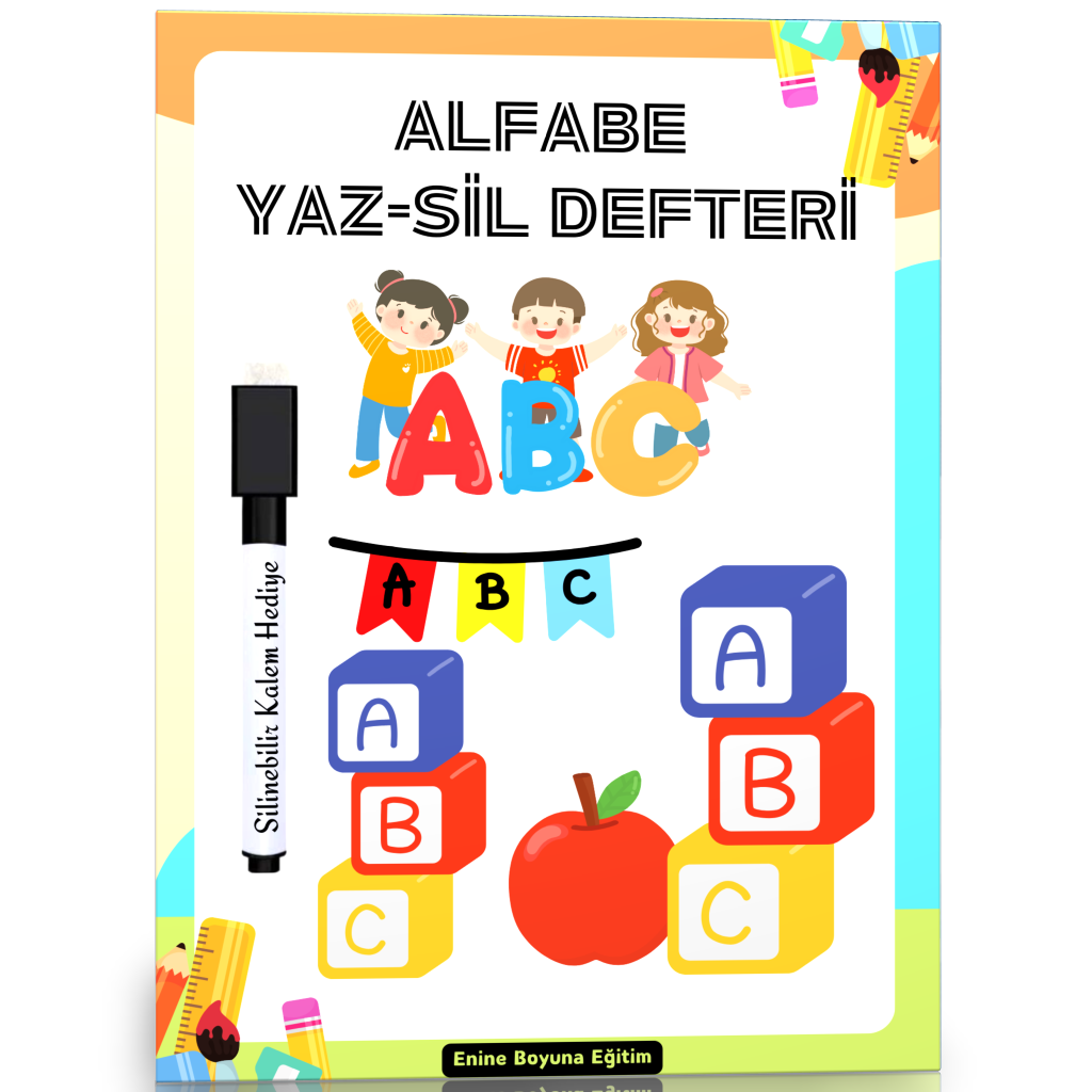 Okul Öncesi Alfabe YAZ-SİL Defteri  (Büyük Harfler)