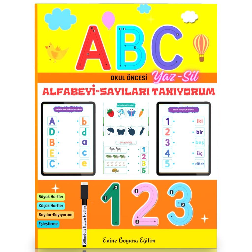 Okul Öncesi Alfabeyi Sayıları Tanıyorum YAZ-SİL Kitabı
