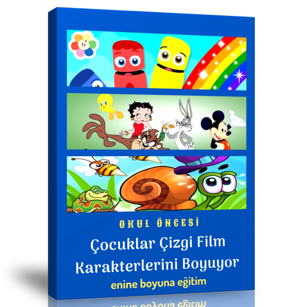 Okul Öncesi Çocuklar Çizgi Film Karakterlerini Boyuyor