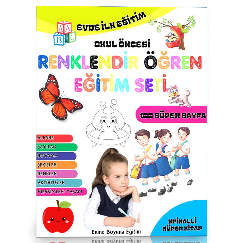 Okul Öncesi Evde İLK Eğitim Renklendir Öğren