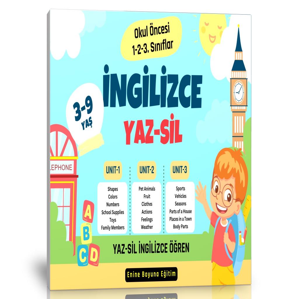 Okul Öncesi İngilizce YAZ-SİL Öğren Kitabı (3-9 YAŞ)