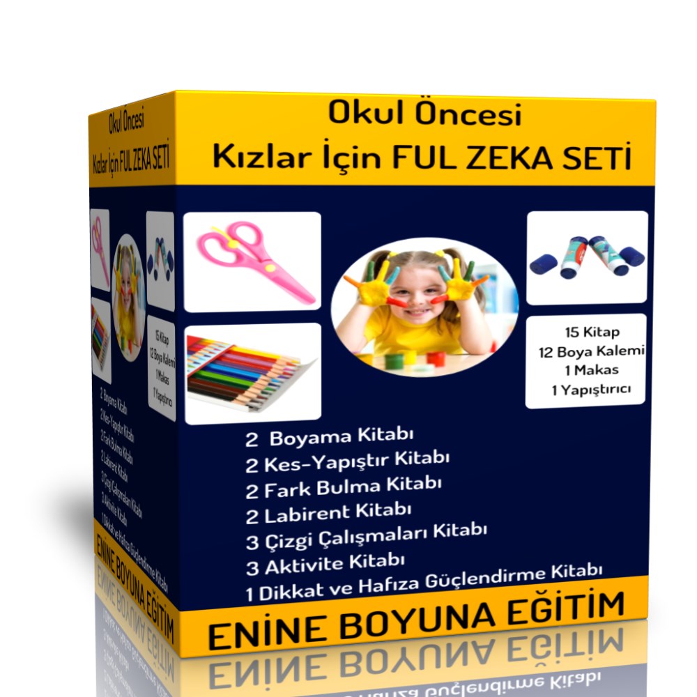 Okul Öncesi Kızlar İçin Ful Zeka Seti (15 Kitap)