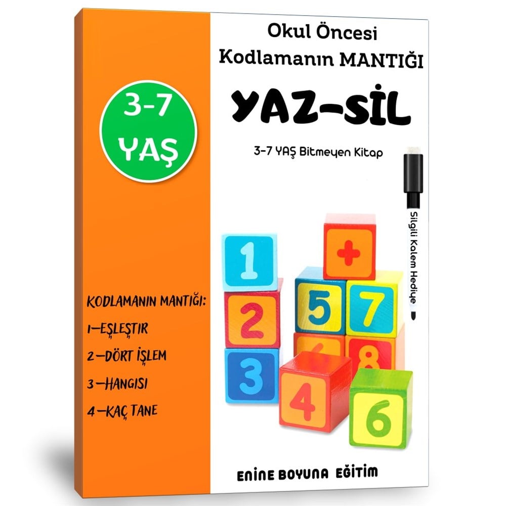 Okul Öncesi Kodlama Mantığı Yaz-Sil Kitabı