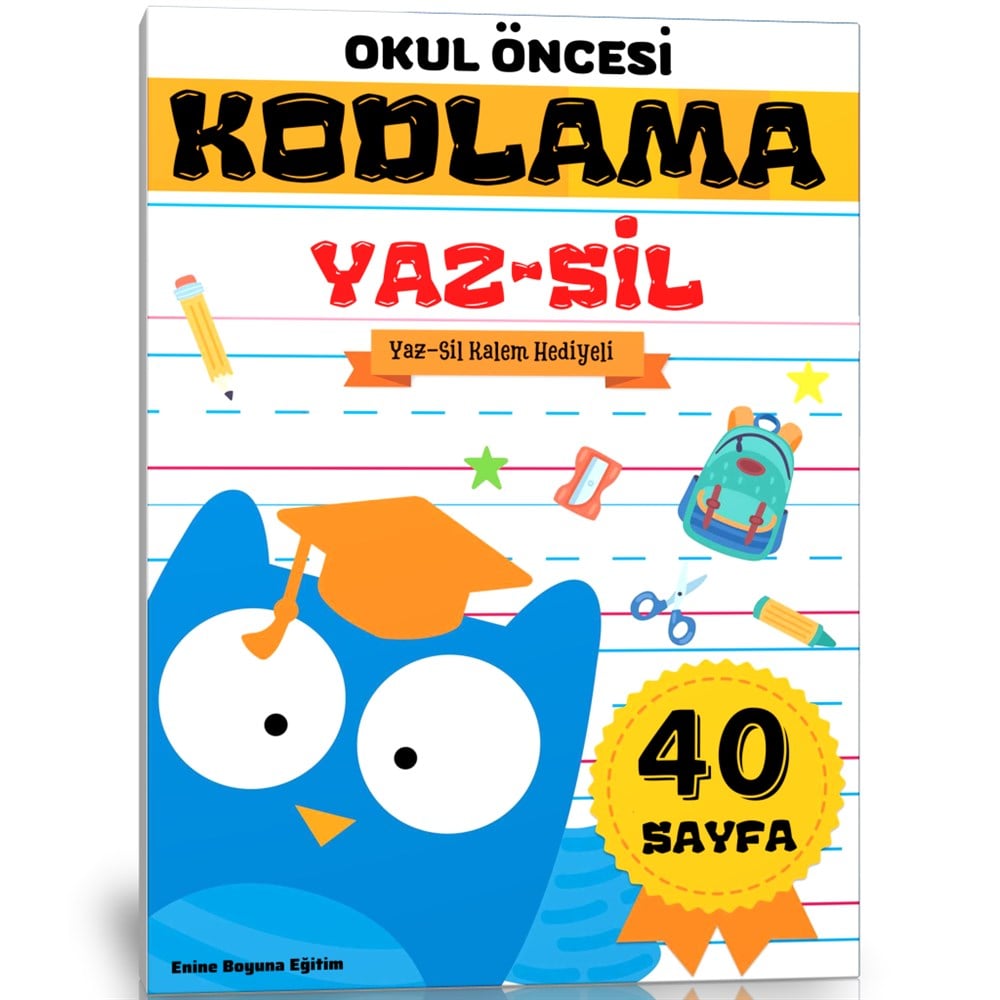 Okul Öncesi KODLAMA Yaz Sil Kitabı 