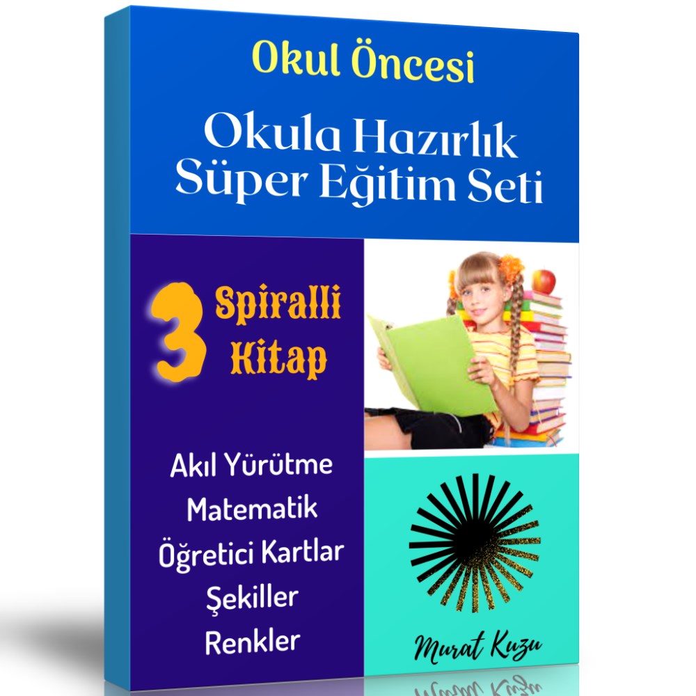 Okul Öncesi Okula SÜPER Hazırlık Eğitim Seti (3 Spiralli Kitap)