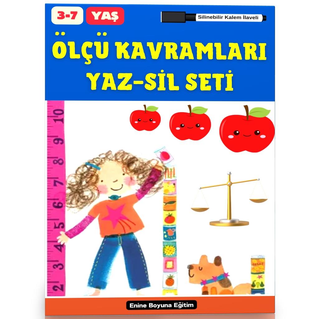 Okul Öncesi Ölçü Kavramları YAZ-SİL Seti (3-7 Yaş)