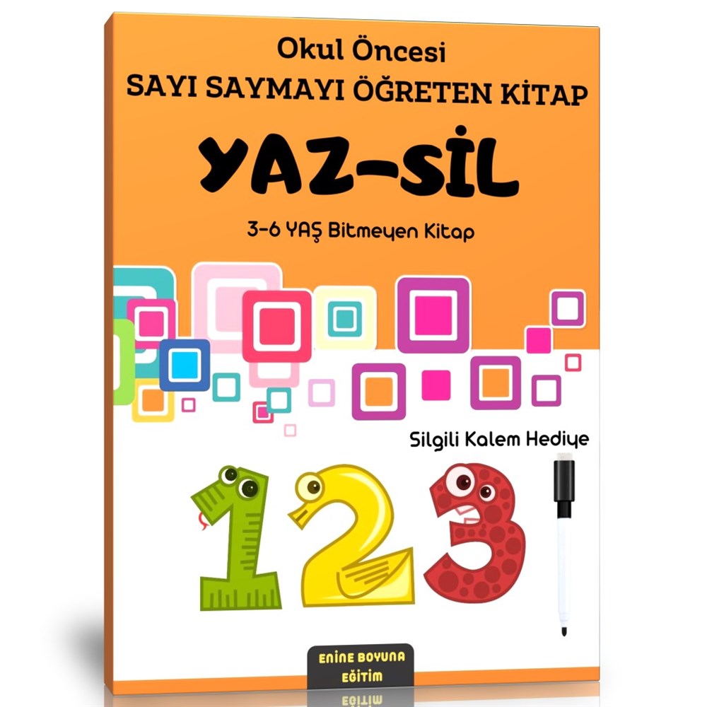 Okul Öncesi Sayı Saymayı Öğreten Yaz-Sil Kitabı