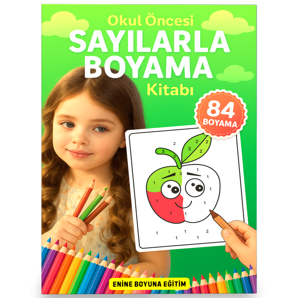 Okul Öncesi Sayılarla BOYAMA Kitabı (Spiralli 84 Boyama) 