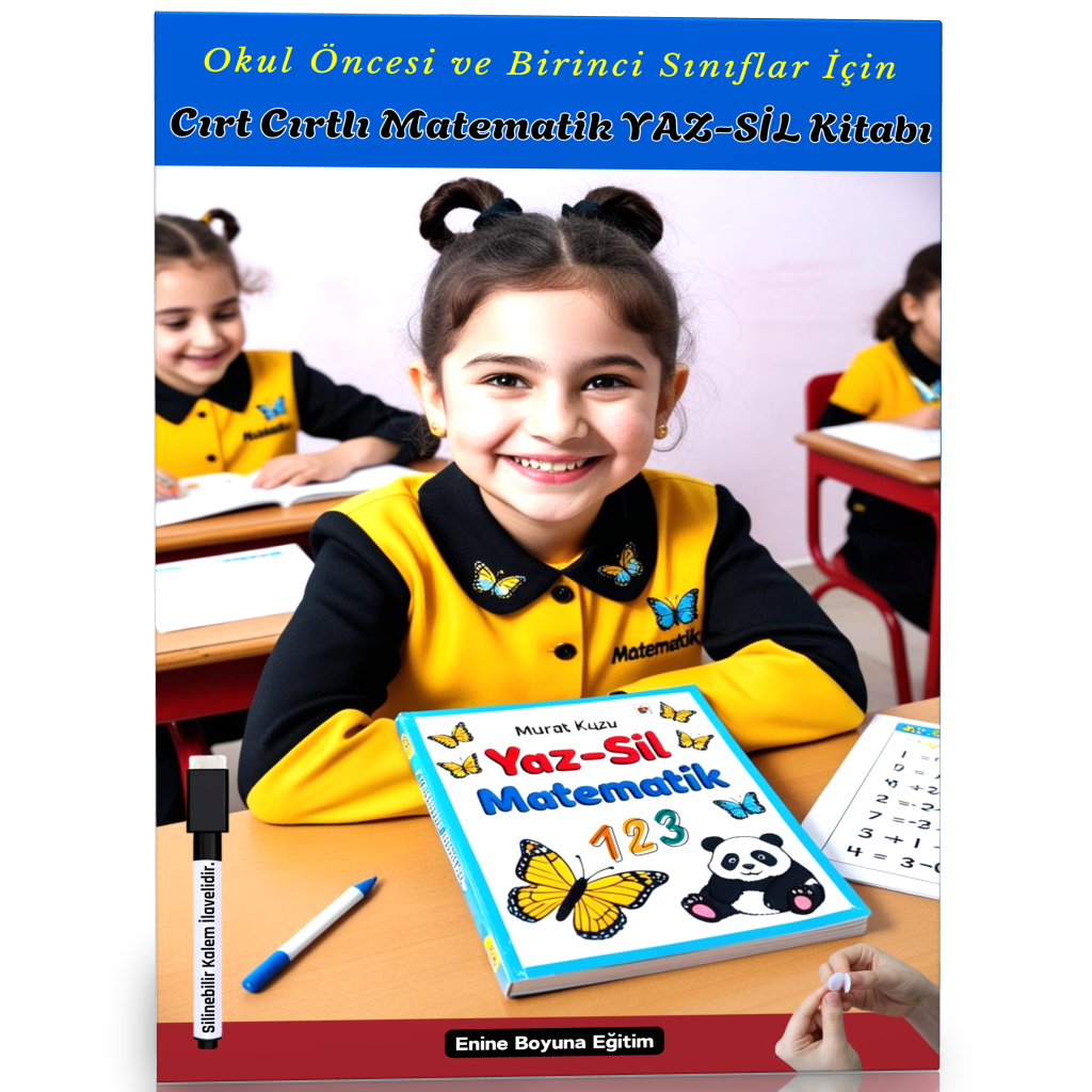 Okul Öncesi ve Birinci Sınıflar İçin Cırt Cırtlı Matematik YAZ-SİL Kitabı