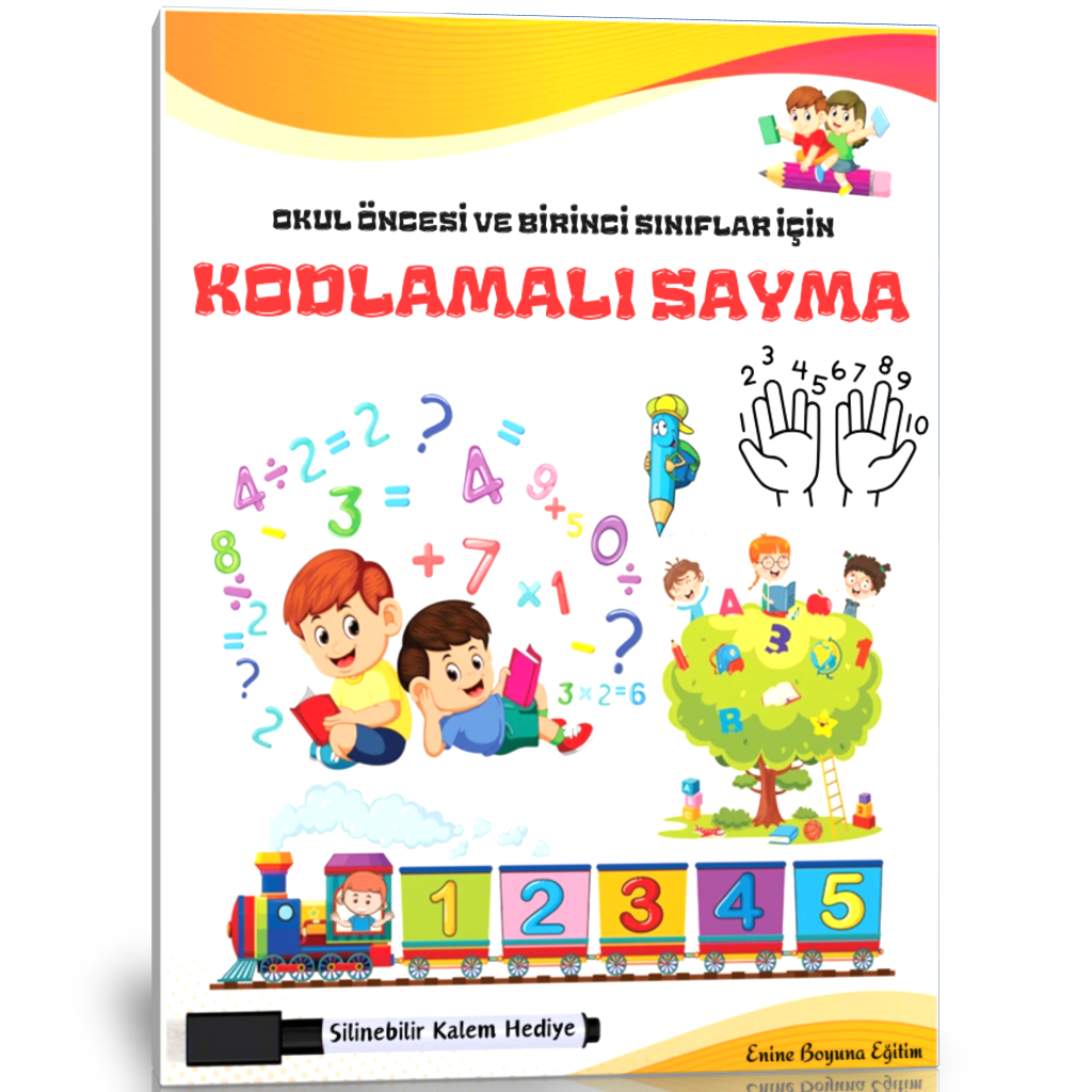 Okul Öncesi ve Birinci Sınıflar İçin Kodlamalı SAYMA YAZ-SİL Kitabı