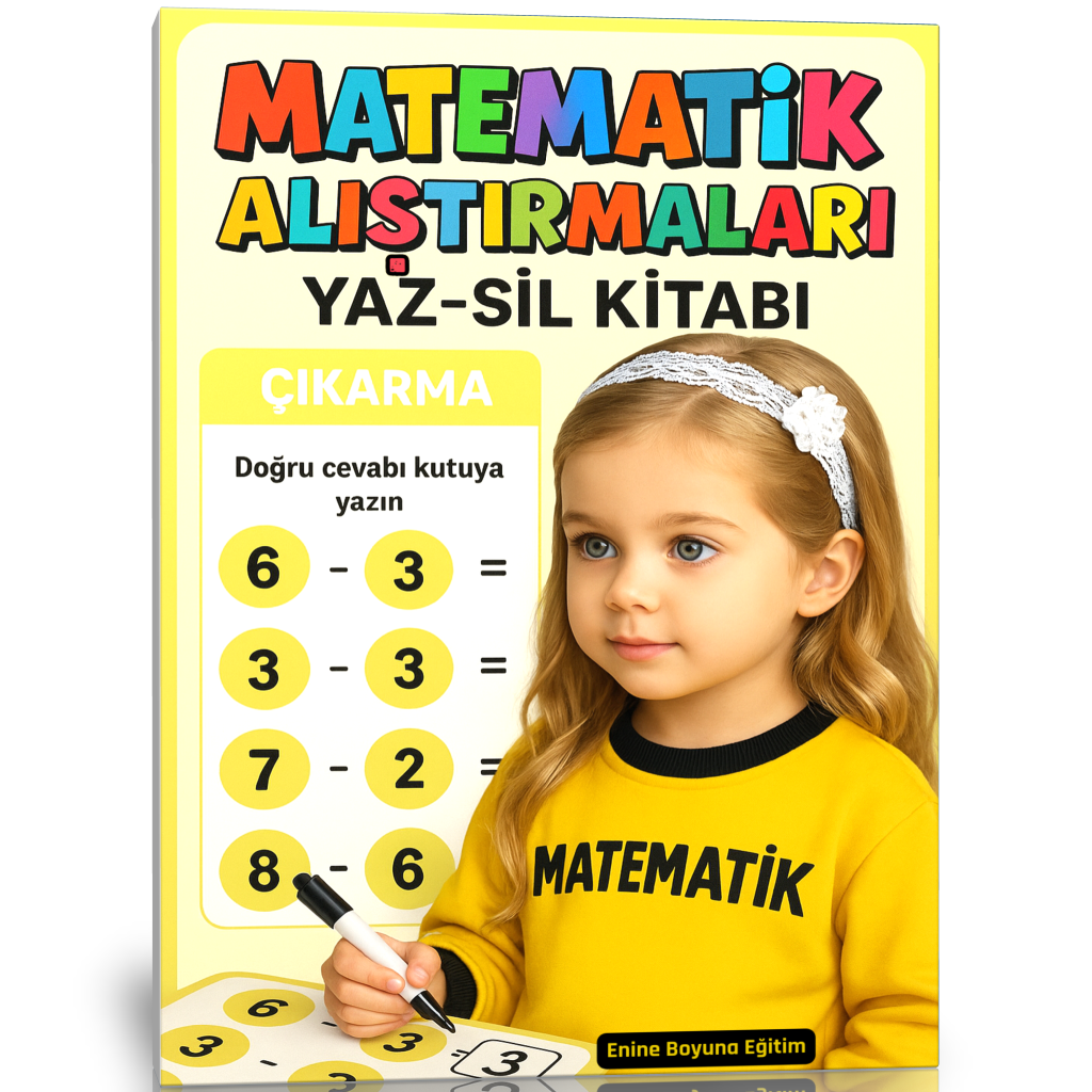 Okul Öncesi ve Birinci Sınıflar İçin Matematik Alıştırmaları Yaz-Sil Kitabı 