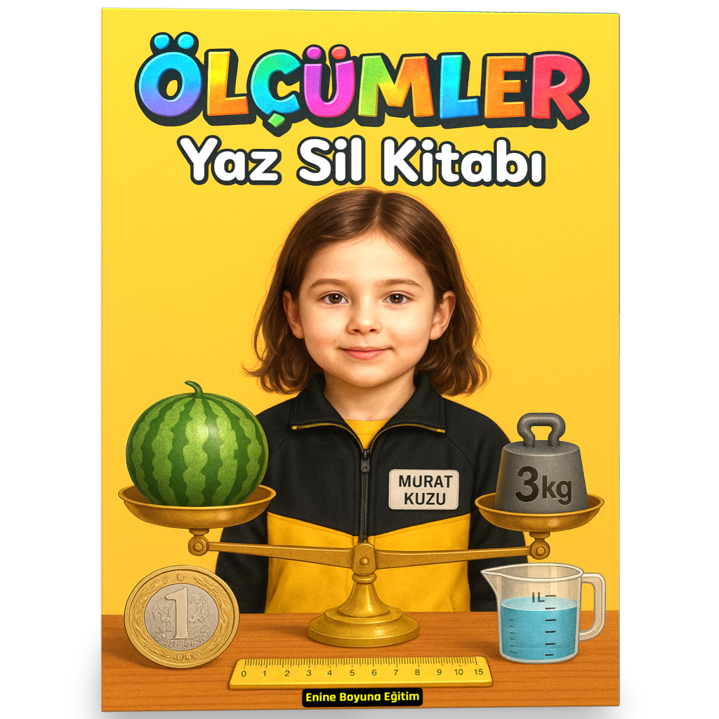 Okul Öncesi ve Birinci Sınıflar İçin Ölçümler YAZ-SİL Kitabı
