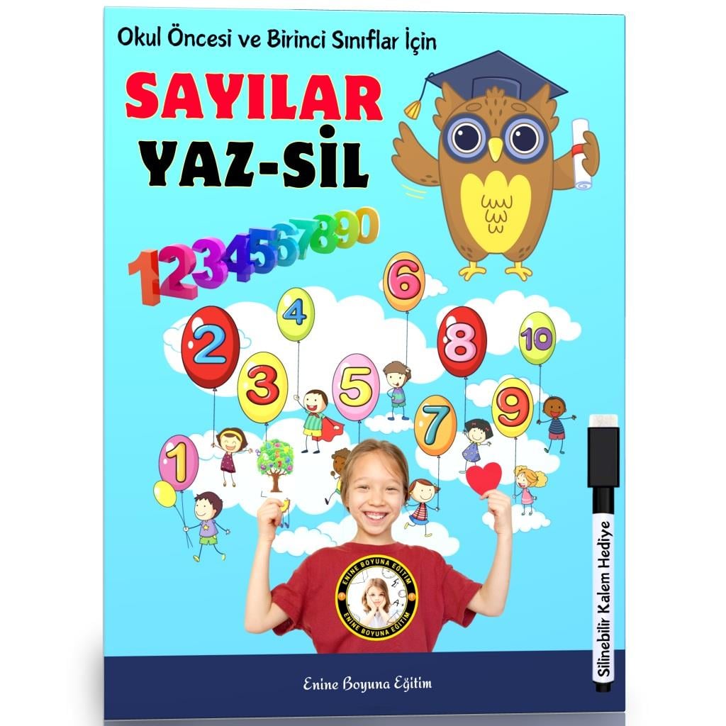 Okul Öncesi ve Birinci Sınıflar İçin Sayılar YAZ-SİL Kitabı
