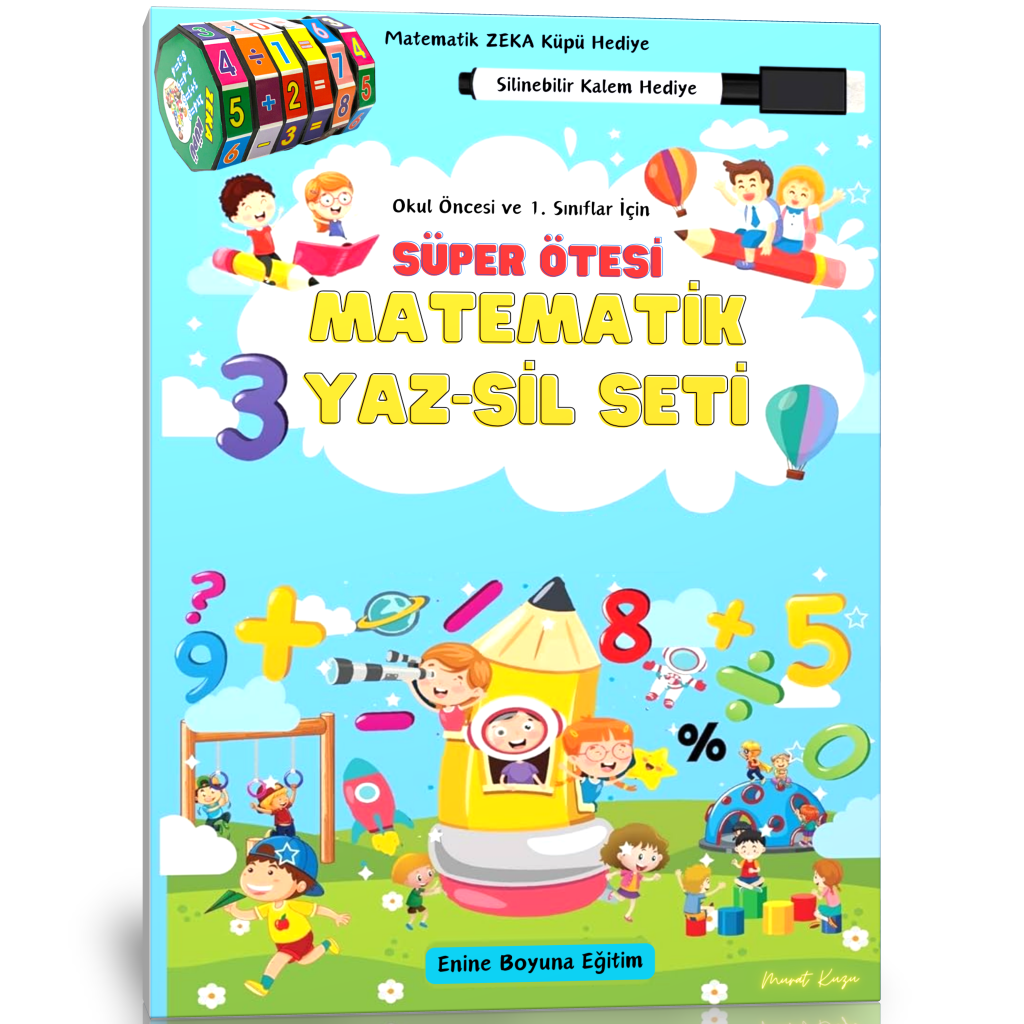 Okul Öncesi ve Birinci Sınıflar İçin Süper Ötesi Matematik YAZ-SİL Kitabı