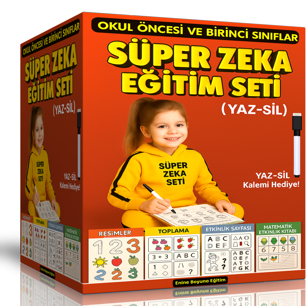 Okul Öncesi ve Birinci Sınıflar İçin Süper Zeka Eğitim Seti (YAZ-SİL)