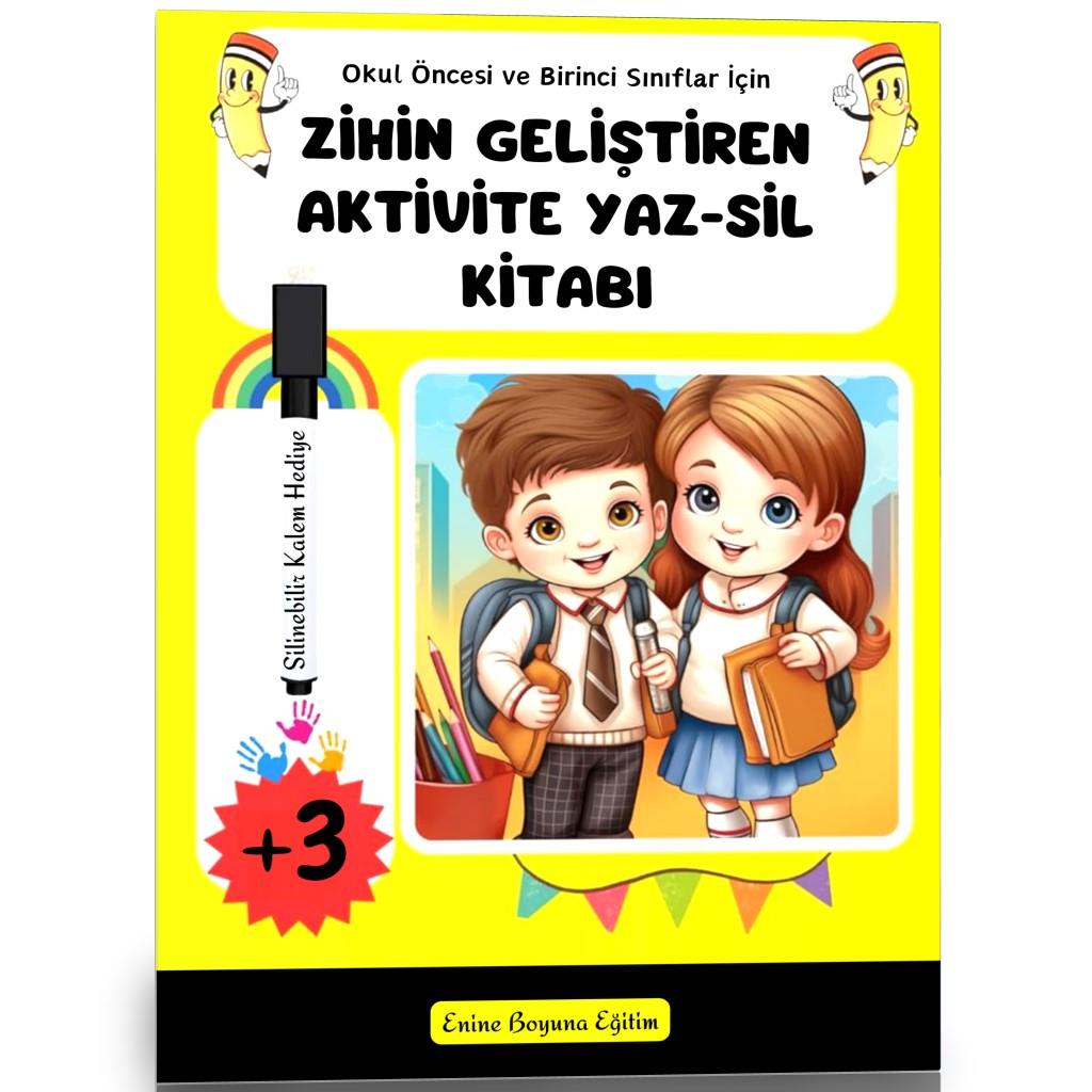 Okul Öncesi ve Birinci Sınıflar İçin Zihin Geliştiren Aktivite YAZ-SİL Kitabı