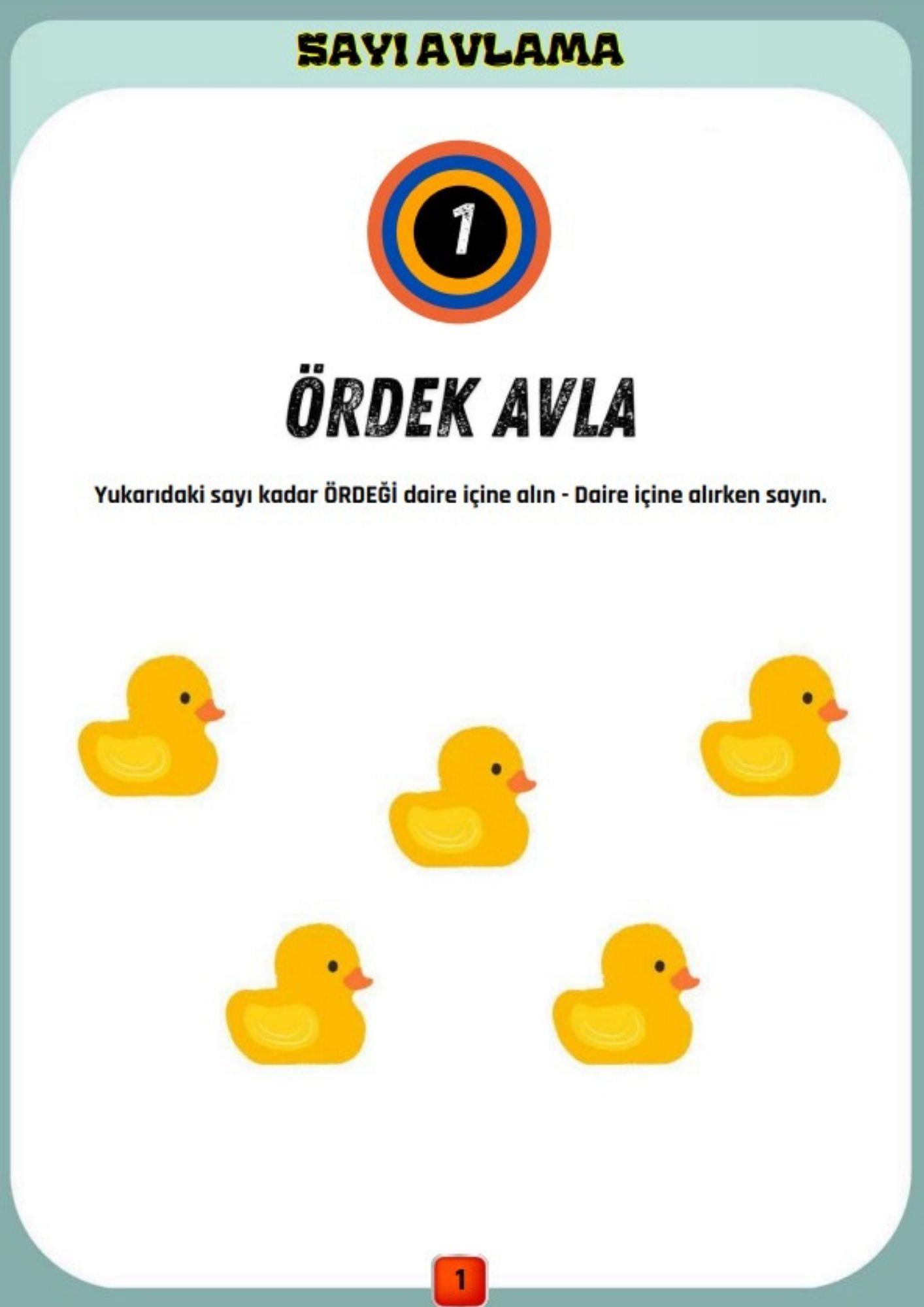 Okul Öncesi ve Birinci Sınıflar Sayıları AVLAMA Yaz-SİL Kitabı