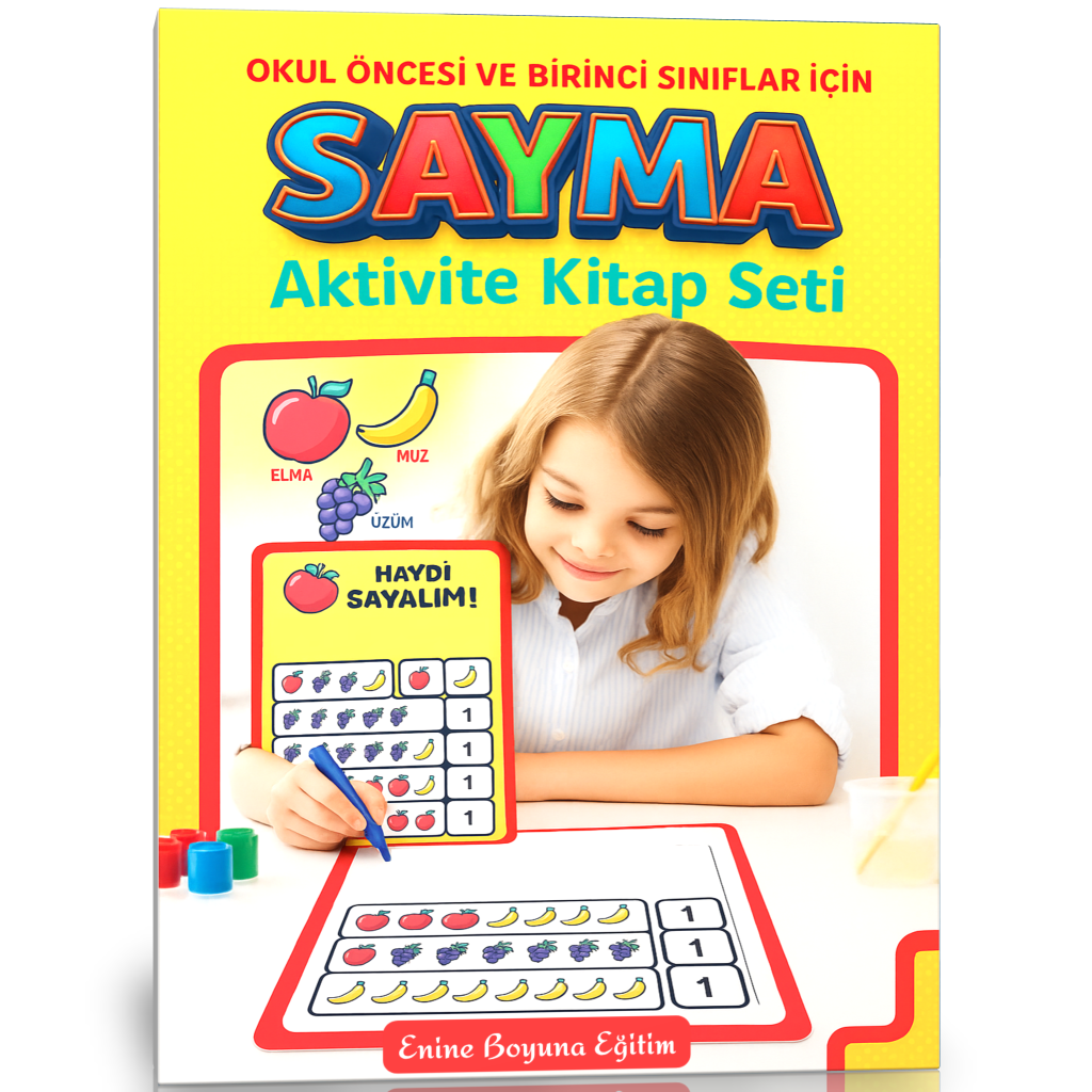 Okul Öncesi ve Birinci Sınıflar Sayma Aktivite Kitap Seti (YAZ-SİL)