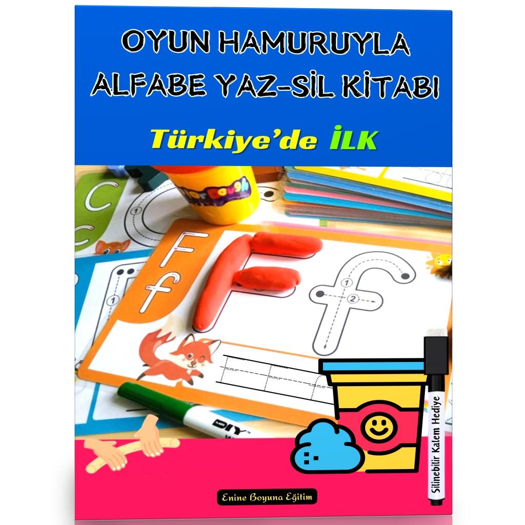 Oyun Hamuruyla Alfabe YAZ-SİL Kitabı