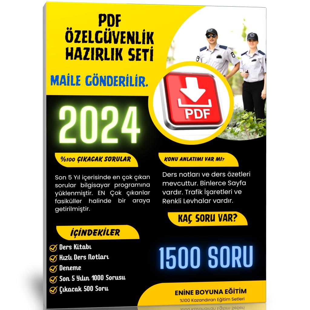 PDF Özel Güvenlik Hazırlık Seti (Mail Adresinize Gönderilir)