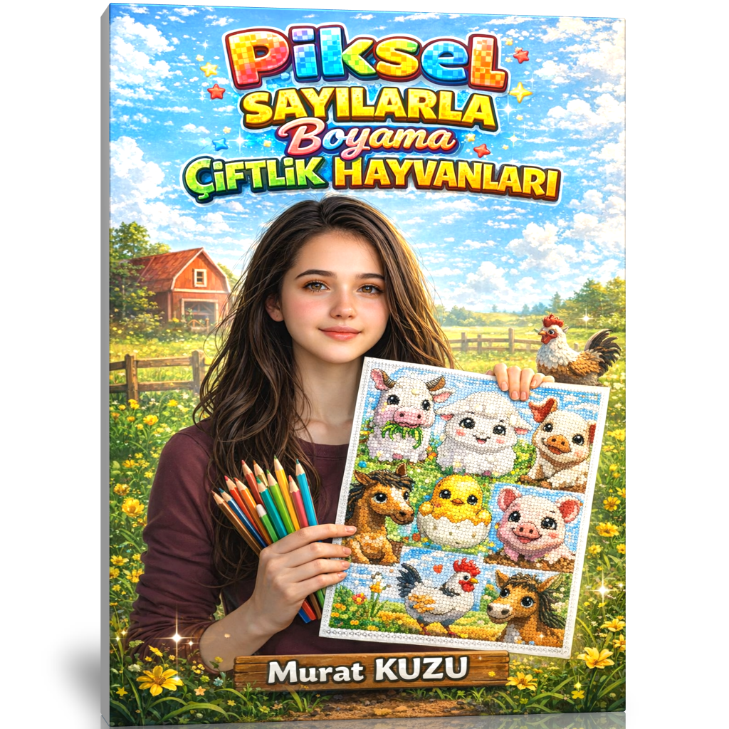 Piksel Sayılarla Boyama – Çiftlik Hayvanları (Tek Yüze Baskı)