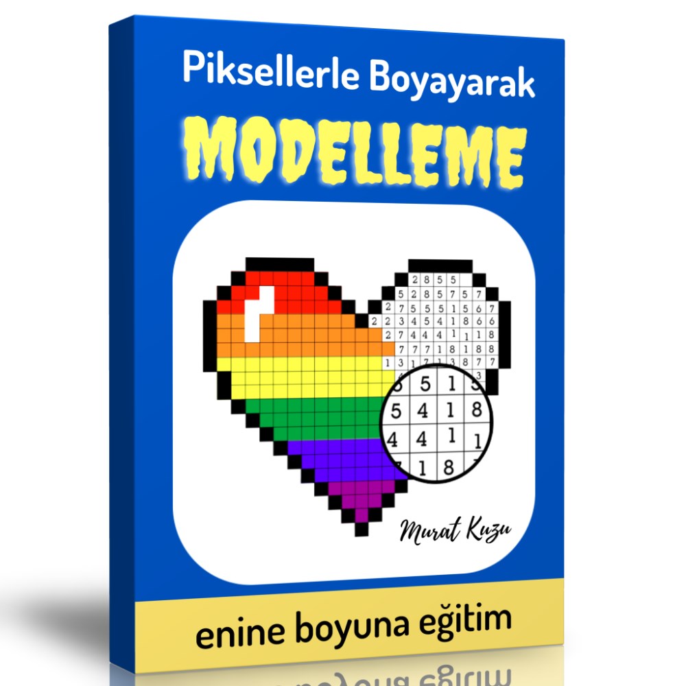 Piksellerle Boyayarak MODELLEME Kitabı (Spiralli)