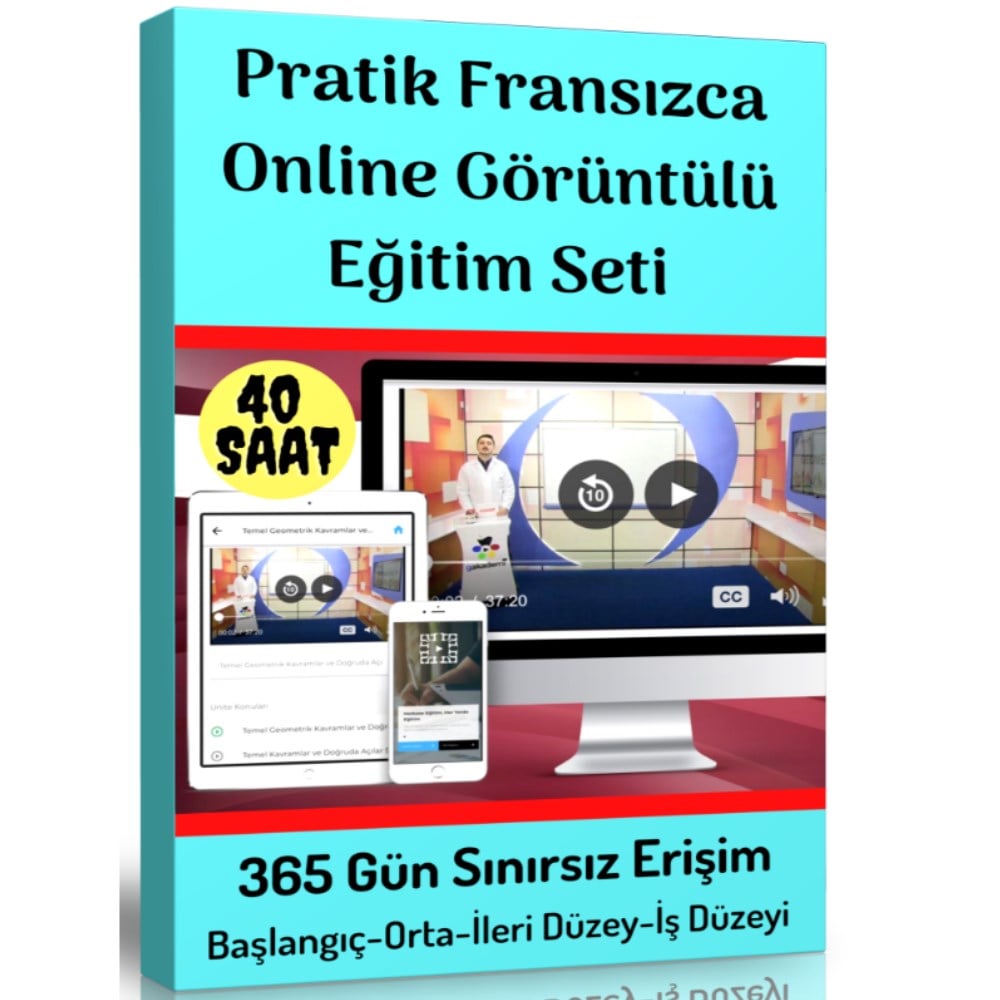 Pratik Fransızca Online Görüntülü Eğitim Seti (Başlangıç-Orta-İleri-İş Düzeyi)