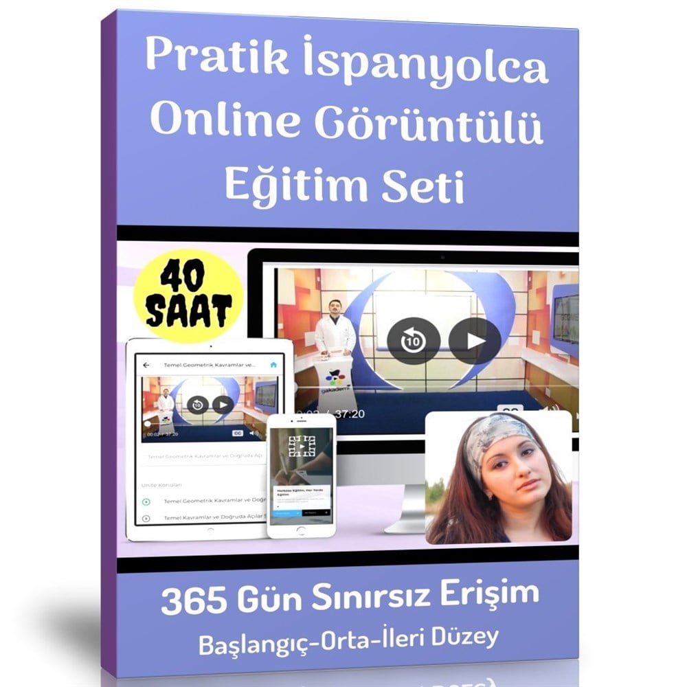 Pratik İspanyolca Online Görüntülü Eğitim Seti (Başlangıç-Orta-İleri Düzey)