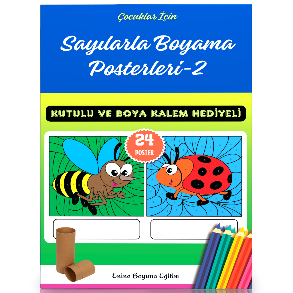 Rakamlarla Boyama Posterleri-2 Sayılarla Boyama Posterleri-2 5-12 YAŞ İçin Hazırlanmış Sayılarla Boyama Posterleri Çocuklar Kodlamalarla Boyama yapacaklar Büyük Boy Poster Kağıda baskı yapılmıştır (A3 boyutlarındadır.) 24 SÜPER POSTER ve 6 Adet Cevap Anah