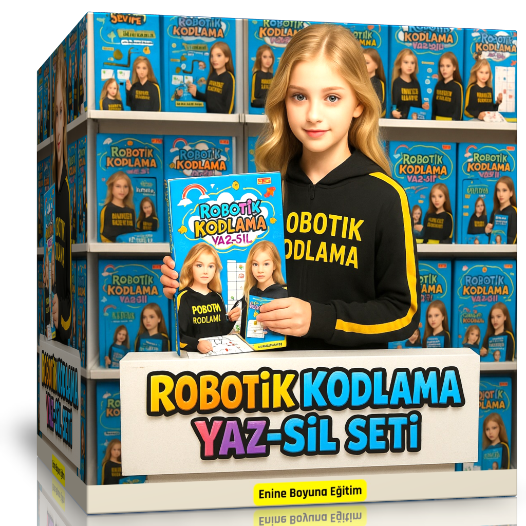 Robotik Kodlama YAZ-SİL Seti 4-10 Yaş (Üç Kitap – Üç Seviye)