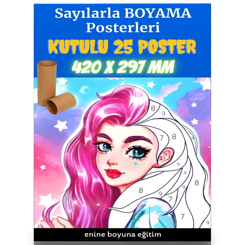 Sayılarla Boyama Posterleri (Kutulu 25 POSTER)