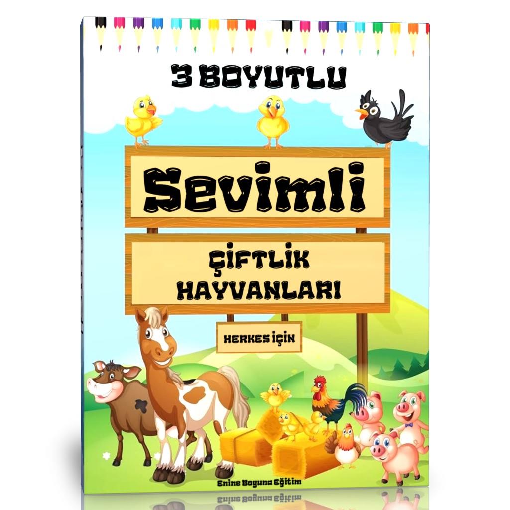 Sevimli Çiftlik Hayvanları Boyama Kitabı (3 Boyutlu)