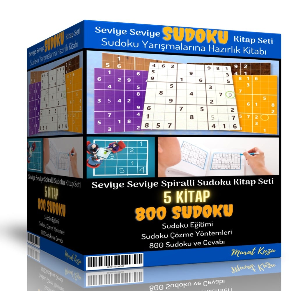 Seviye Seviye Spiralli Sudoku Kitap Seti (800 Seçilmiş Sudoku)
