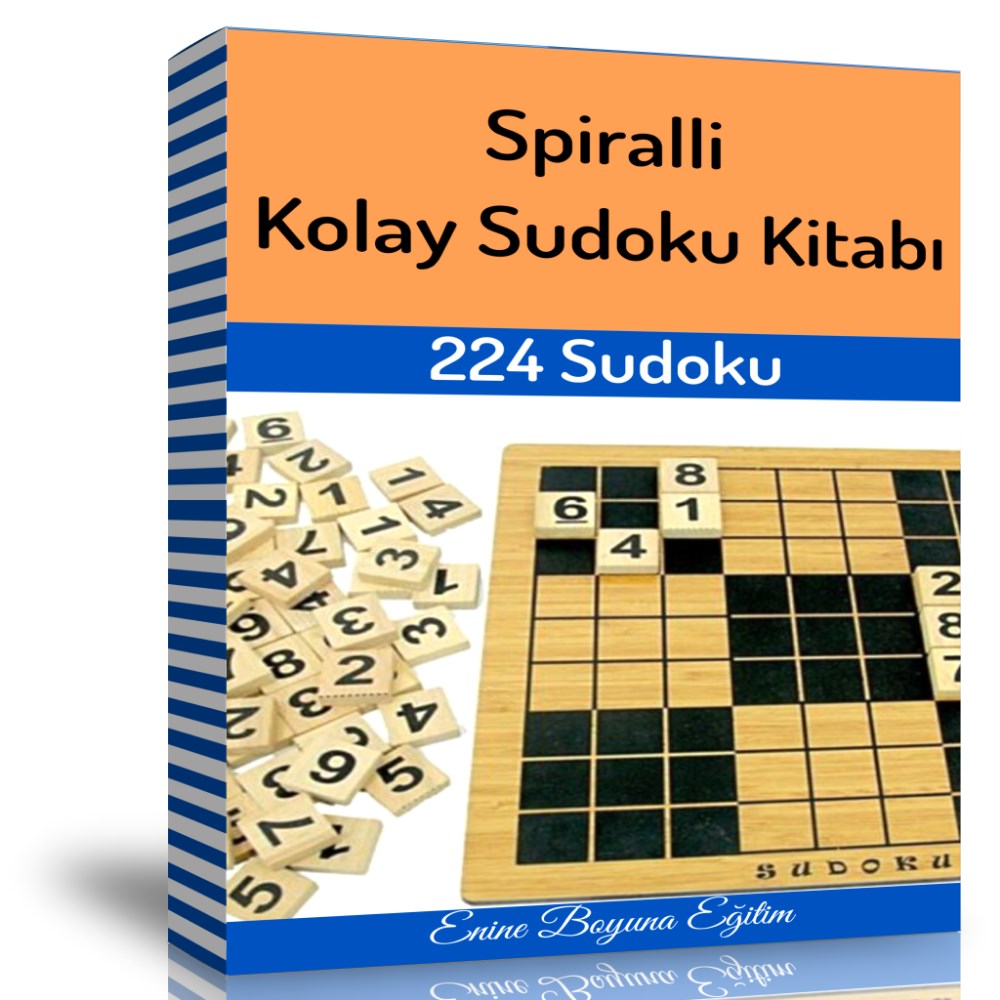Spiralli Kolay Sudoku Kitabı (224 Sudoku)