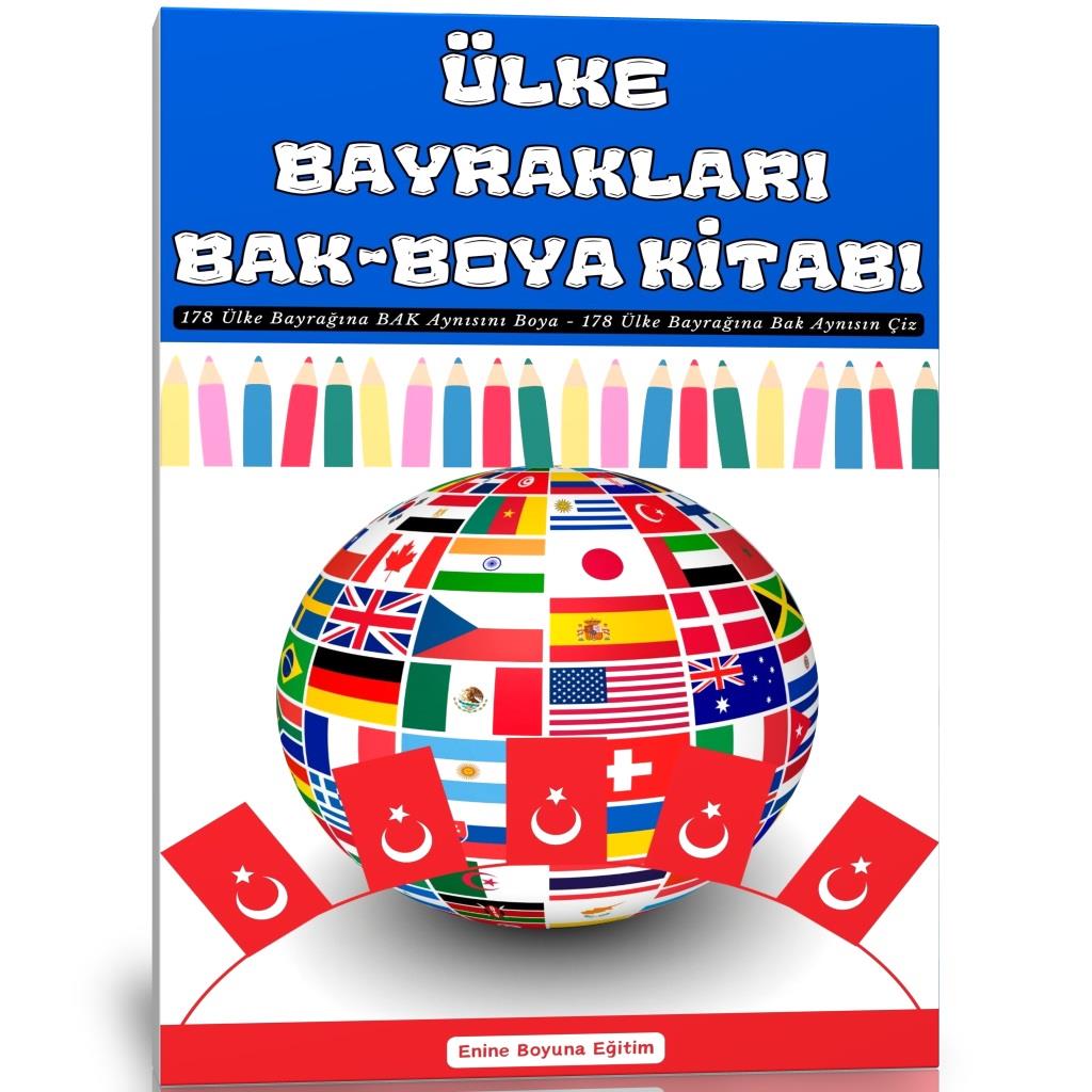 Ülke Bayrakları Bak-BOYA Kitabı (178 ÜLKE Bayrağı)
