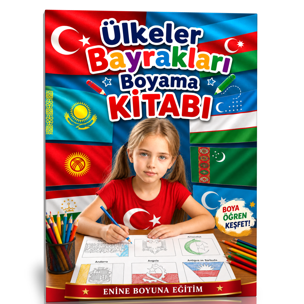 Ülkeler Bayrakları Boyama Kitabı