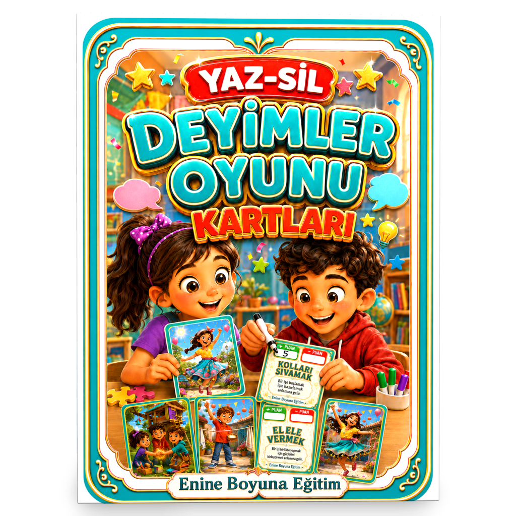Yaz-Sil Deyimler Oyunu Kartları