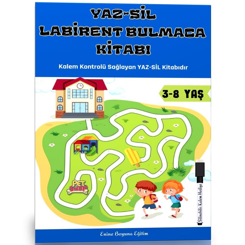 YAZ-SİL Labirent Bulmaca Kitabı (34 Süper Labirent Bulmaca)